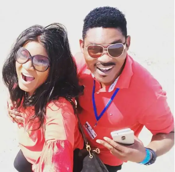 Sweet Mama: Omotola Shows Off Her Curves in Waist Trainer (Photo)